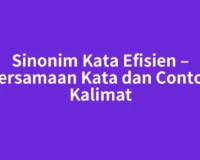 Sinonim Kata Efisien – Persamaan Kata dan Contoh Kalimat