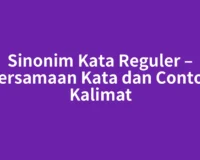 Sinonim Kata Reguler – Persamaan Kata dan Contoh Kalimat