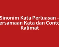 Sinonim Kata Perluasan – Persamaan Kata dan Contoh Kalimat
