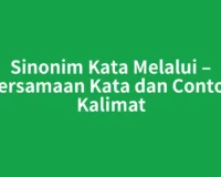 Sinonim Kata Melalui – Persamaan Kata dan Contoh Kalimat