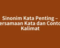 Sinonim Kata Penting – Persamaan Kata dan Contoh Kalimat