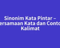 Sinonim Kata Pintar – Persamaan Kata dan Contoh Kalimat