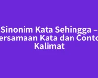 Sinonim Kata Sehingga – Persamaan Kata dan Contoh Kalimat