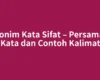 Sinonim Kata Sifat – Persamaan Kata dan Contoh Kalimat